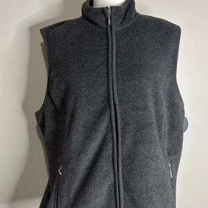 Karen Scott Charcoal Fleece Vest